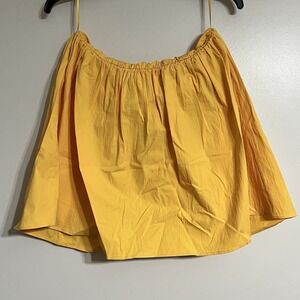 Zara Voluminous Strapless Balloon Flare Bubble Top Yellow Orange Size Medium NWT